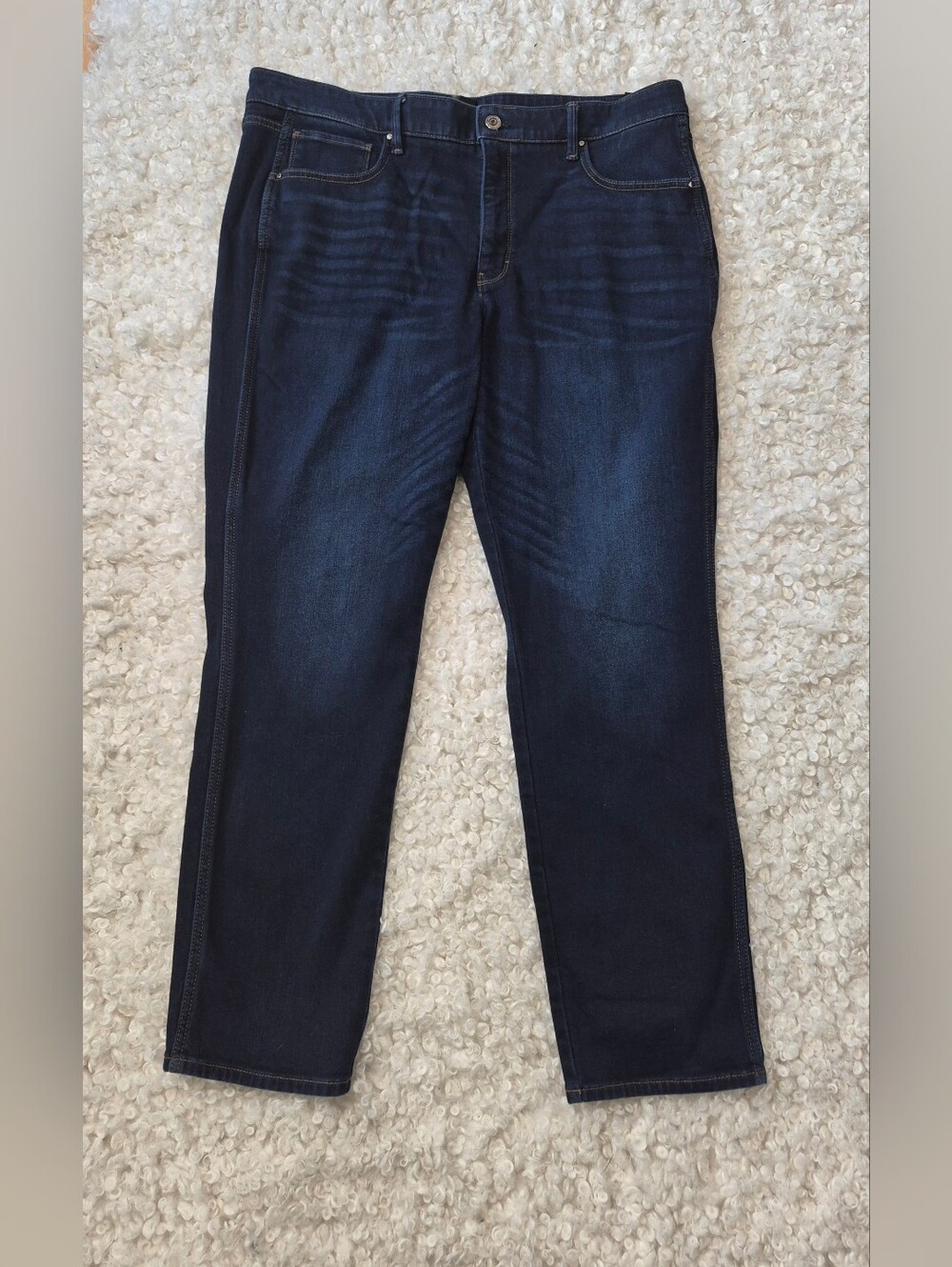 WHBM Cashmere Denim Jeans 18 Plus High Rise Dark Wash Work Chic Business Casual